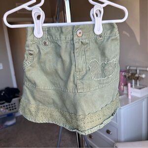 Vintage Calvin Klein Jeans Olive Kids Skirt with Embroidery